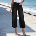 thumbnail image 5 of High Rise Slimming Jeans Washed Straight Leg Stretch Denim Pants Solid Color Elastic Waistband Button Zip Casual Trousers with Pockets, 5 of 9