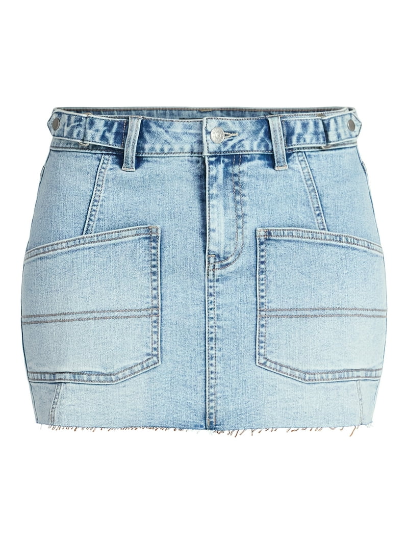 Madden NYC Women's Denim Pocket Mini Skirt, Sizes XXS-XXL