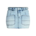 thumbnail image 5 of Madden NYC Women's Denim Pocket Mini Skirt, Sizes XXS-XXL, 5 of 5
