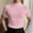 Pink, variant on Going Out Tops for Men White High Neck Short Sleeve Solid T-Shirts Breathable Casual Ribbed Pullover Polo T Shirts for Men
