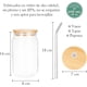 thumbnail image 3 of Set De 6 Vasos Lata Vidrio 16oz 473ml Con Tapas Bambú Popote 18pz, 3 of 9