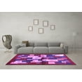 thumbnail image 3 of Ahgly Company Indoor Round Abstract Purple Contemporary Area Rugs, 3' Round, 3 of 4