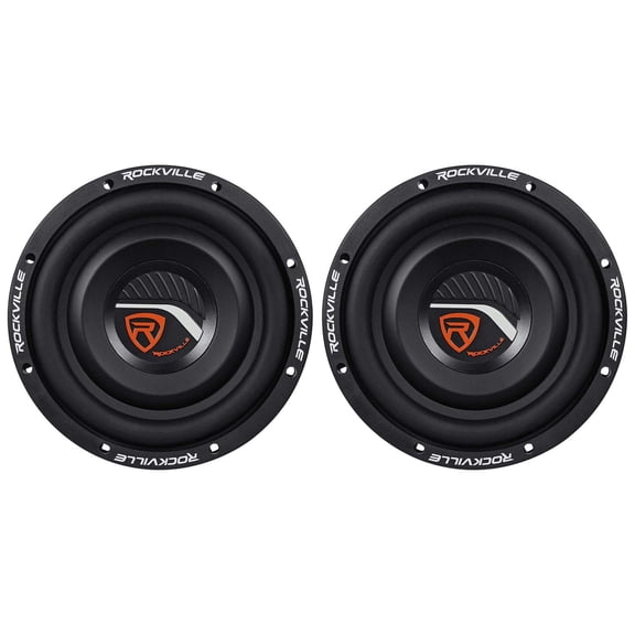 (2) Rockville W8T4-S2 8" Shallow Mount 2000w Car Subwoofers 2 Ohm Subs