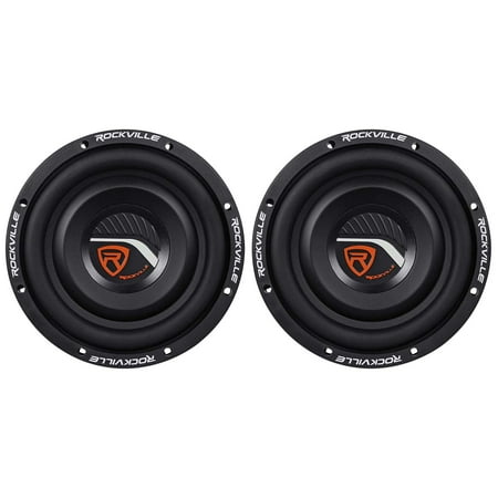 (2) Rockville W8T4-S2 8" Shallow Mount 2000w Car Subwoofers 2 Ohm Subs
