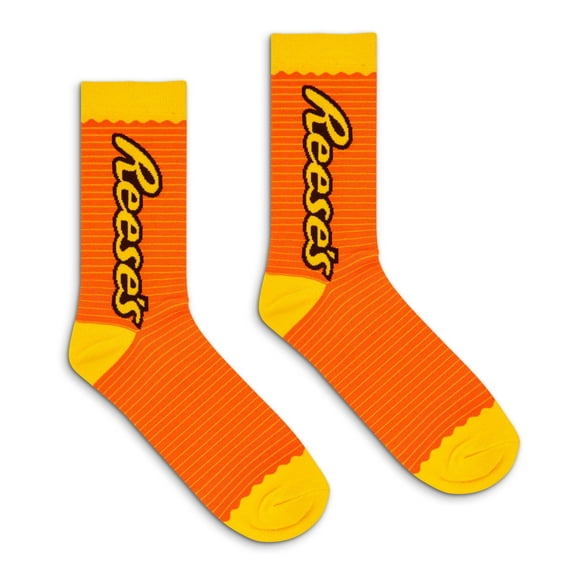 Tee Luv Reese's Chocolate Candy Logo Novelty Crew Socks (Men's)