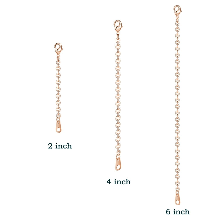 Rose Gold Necklace Extenders Rose Gold Extender Chain Necklace Extenders  for Women Sterling Silver Extender for Necklace 1inch 2inch 3inch (Rose  Gold)