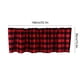 thumbnail image 3 of Cenefa de Ventana con Diseño de Celosía Roja y Blanca - Cortina Estilo Campestre con Bolsillo para Barra, 140 X 38 Cm, Poliéster, Decoración para Cocina/Sala de Estar, 3 of 6