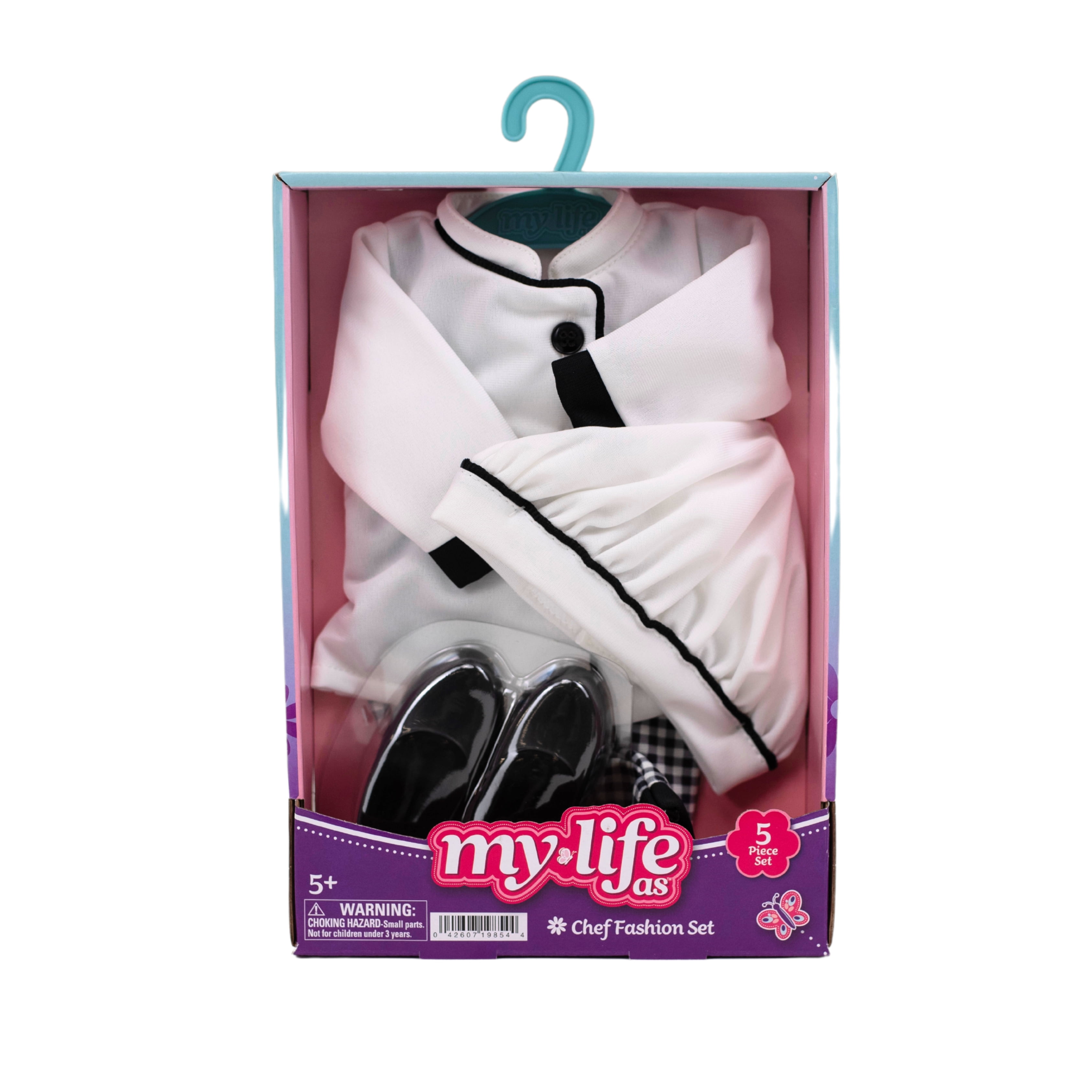 My Life As Chef Fashion Set for 18-inch Doll, 5 Pieces Included, Black and White Color
