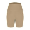 thumbnail image 4 of vigerkar Yoga Shorts for Women Compressive High Waisted Sculpting Biker Shorts with Pockets Khaki, XXL, 4 of 6