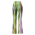 thumbnail image 4 of Women Pants Casual Work Clearance Mardi Bell Bottoms Purple Green Yellow High Waist Flare Streetwear Trousers, 4 of 4
