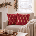 thumbnail image 4 of Sm:)e Red Pine Tree Velvet Christmas Throw Pillow Covers 18x18 Inch Set of 2, Gold Foil Print Luxury Decorative Cushion Covers for Sofa Home Decor, 4 of 8