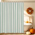 thumbnail image 4 of Teal Green Lines Shower Curtain Set - Extra Long 72" x 96" Washable Bathtub Curtain with 12 Hooks, Modern Vertical Striped Farmhouse Retro Waterproof Fabric Stall Shower Curtains for Bathroom Décor, 4 of 8
