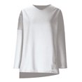 thumbnail image 6 of JGGSPWM Women's Fall Oversized V Neck Knit Tunic Solid Long Sleeve Loose Fit Pullover Sweaters White L, 6 of 8