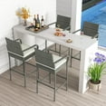 thumbnail image 2 of 4 PCS Outdoor Wicker Rattan Patio Bar Stools Counter Bar Height Chairs,Cushions,Mix Gray, 2 of 9