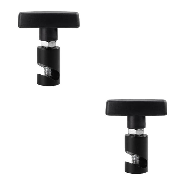 Kenally Abrazadera de varilla de elevación de capó de motor de coche de aleación de aluminio, herramienta de retención de tope automotriz Negro 2piezas