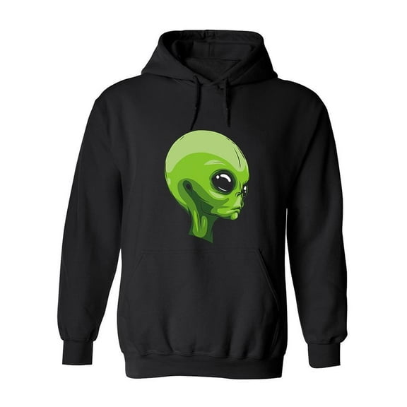 Green Alien Head Hoodie Men -Image by Shutterstock, Male Large