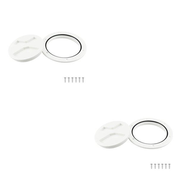 Speravity ABS, escotilla de inspección de barcos de 4 pulgadas, a prueba de sol, cubierta interna desmontable a prueba de fugas, placa para barcos de Blanco 2piezas Speravity CBP163728