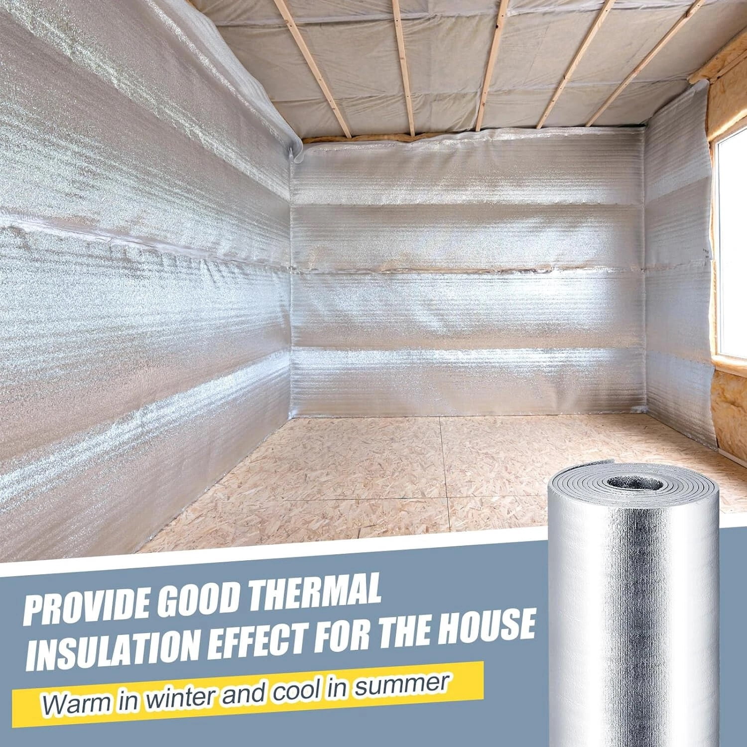 Roll up Garage Door Insulation Kit for Cooling Metal Buildings 10X10 (100SQFT)