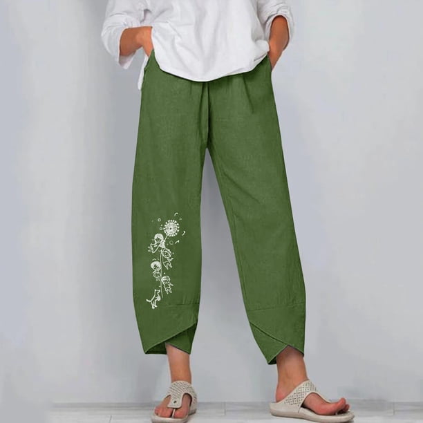 Ichuanyi Liquidación Fashion Women's High Wisting Tube Relect Tube Bemimia de algodón Versátiles Pantalones casuales versátiles ICHUANYI WER2023082211715