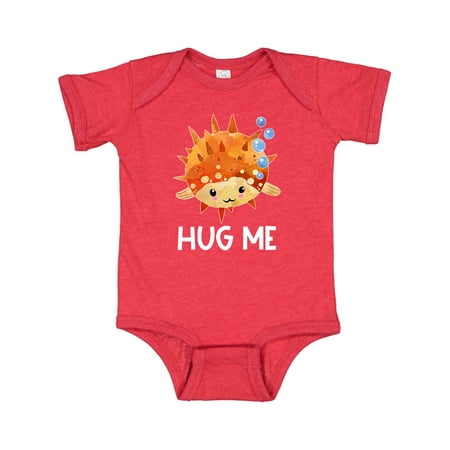 

Inktastic Hug Me Cute Pufferfish with Bubbles Gift Baby Boy or Baby Girl Bodysuit