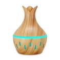 thumbnail image 2 of PureCasa Household Aroma Diffuser Desktop Humidifiers for Bedroom Office, Household Wood Grain Vase USB Portable Humidifier Spray Aromatherapy Oil Diffusers 300ml Sprayer, 1PC, Khaki, 2 of 9