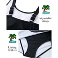 thumbnail image 4 of Ruyang Girls One Piece Swimsuit Scoop Neck Irregular Hem Sleeveless Bathing Suit Summer Beach Vacation Dress Swimwear Size 9-16, 4 of 8