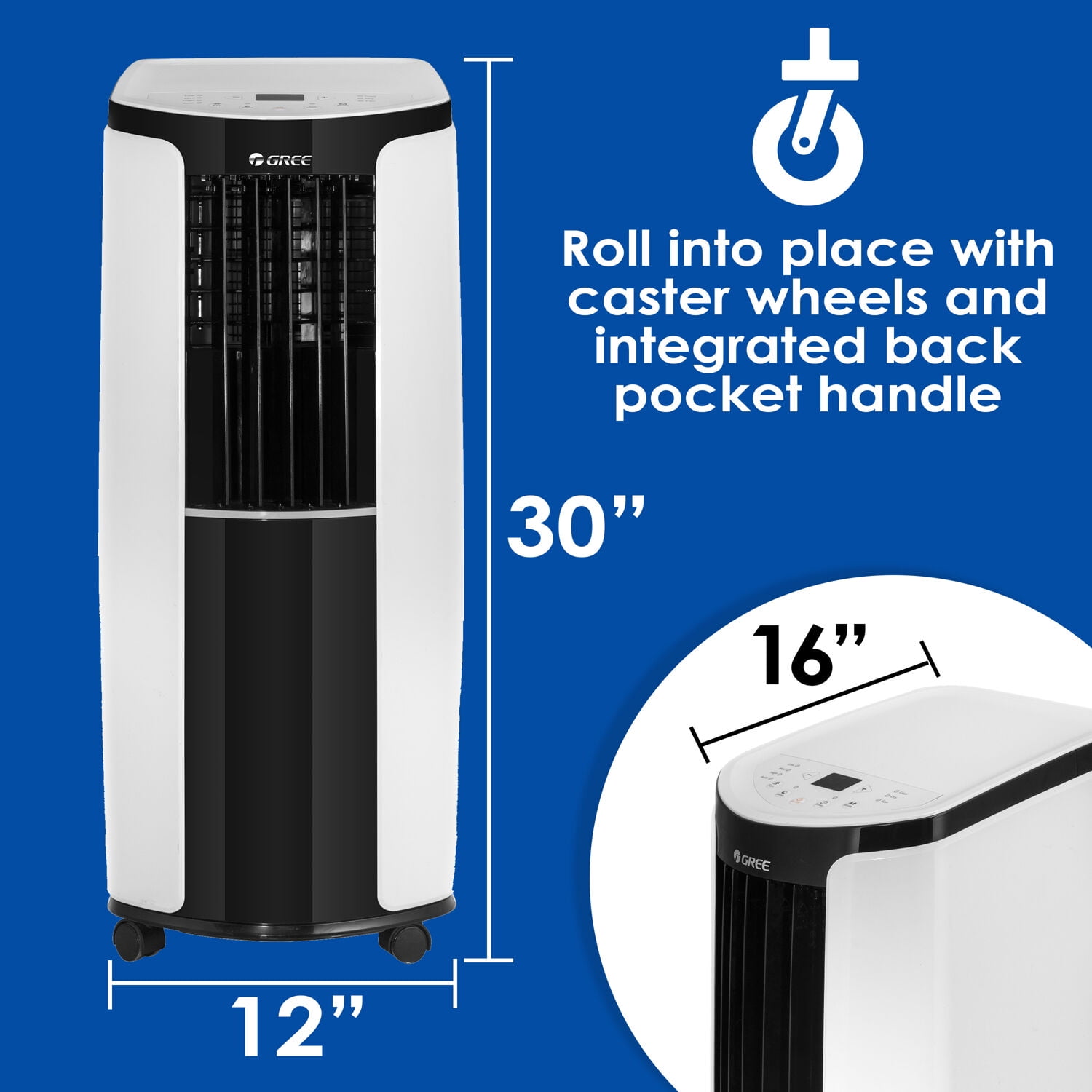 Gree 6,000 BTU (10,000 BTU ASHRAE) Portable Air Conditioner with Remote, Rooms up to 350 Sq ft, GPA06AK