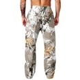 thumbnail image 7 of Mens Camo Sweatpants Wide Leg Baggy Track Pants Elastic Drawstring Waist Hunting Daily Casual Pants Light Gray 3XL, 7 of 7