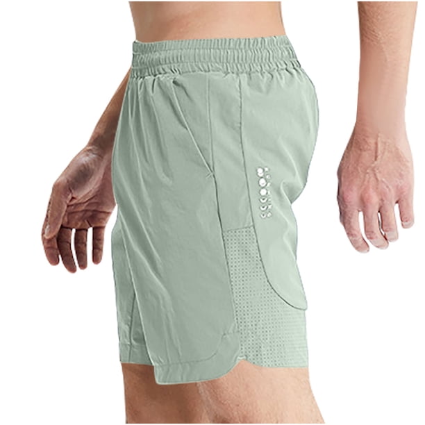 Mens Casual Pantalones Cortos Color Sólido Delgado Ligero Secado de la Condición Física Transparente, Cintura Elástica para Al Aire Libre