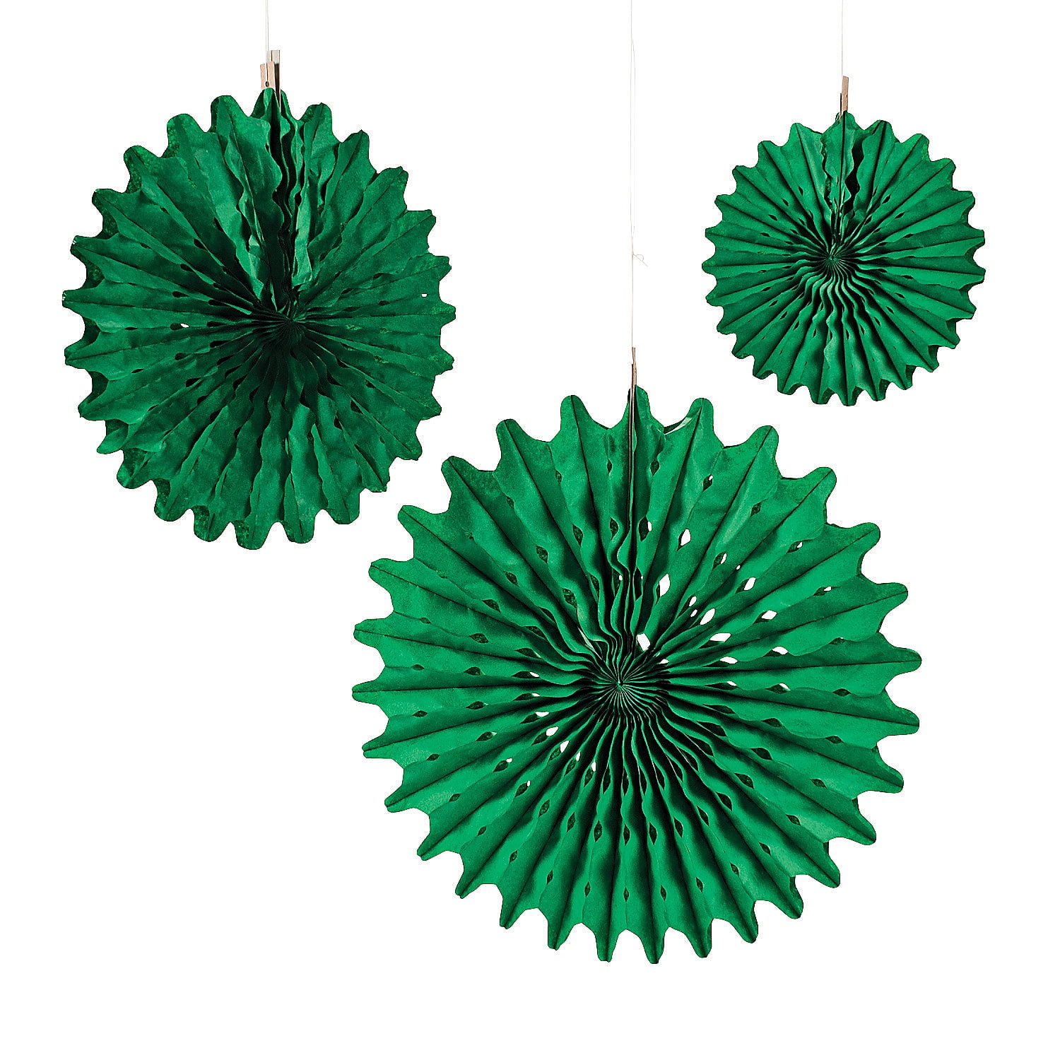 Fun Express Green Paper Party Lanterns & Hanging Pom Poms, 12 Count