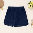 thumbnail image 2 of Wdgfv Girls Western Fringe Shorts Bohemian Vest Outfit Summer Festival Suede Tassel Pockets Age 5-14 Years Blue 8-9 Years, 2 of 5