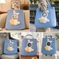 thumbnail image 5 of Paw Peek Bag Pet Carrier Tote Cat Dog Cartoon Canvas Shoulder Bag Colorful Animal Shapes Carrying Bag with Head-Out Design Adjustable Neck Small Dog Cat Carrier for Outdoor Use, A, 5 of 7