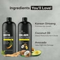 thumbnail image 3 of Botanic Hearth Biotin Shampoo & Collagen Conditioner Set – Infused with Korean Ginseng, Turmeric, Cold-Pressed Coconut & Avocado – Promotes Stronger, Thicker Hair – Sulfate & Paraben Free – 16 fl. oz, 3 of 5