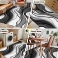 thumbnail image 6 of Black Grey Ombre Large Area Rugs for Bedroom Living Room, Non Slip Carpet Bedside Rug, Moire Modern Aesthetics Geometric Abstract Rectangular Floor Cover Kitchen Accent Rug 4'x6' for Dining/Office, 6 of 9