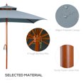 thumbnail image 4 of Outsunny 10x10ft Square Patio Umbrella Wooden Garden Market Parasol, 4 of 10