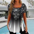 thumbnail image 2 of Birdeem Mode Femme Blouse Imprimée Décontractée Manches Courtes T-Shirt Été Boutons Hauts, 2 of 11