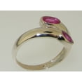 thumbnail image 3 of LBG British Made 18k White Gold Natural Ruby Womens Band Ring - 33 size options - Size 7, 3 of 6