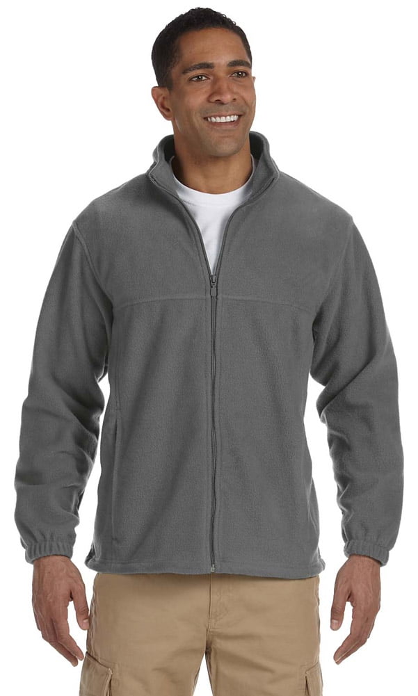 Harriton M990 Mens Full Zip Fleece Jacket - Charcoal - Large, Men's, Gray