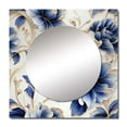 thumbnail image 2 of Designart "Cobalt Blue Filigree Flourish I" floral Square Mirror For Wall Decor - Large Blue Square Mirror Printed Wall Decor - Cottage Square Living Room Mirror, 2 of 5