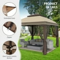 thumbnail image 5 of GAZEBETER 11' x 11' Pop up Gazebo with 4 Sidewalls Mosquito Netting-Waterproof and UV Resistant for Patios,Weddings,Beige, 5 of 9