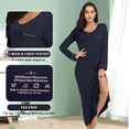 thumbnail image 6 of EA'S SECRET Womens Long Nightgowns Lightweight V Neck Nightshirt Soft Long Sleeve House Dress with Pockets(Navy Blue,M), 6 of 6