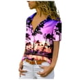 thumbnail image 2 of Womens Tops Dressy Casual Short Sleeve Fshion Casual Print Button Down Shirt Top Basic Cute Shirts XXL, 2 of 5