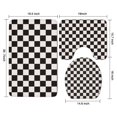 thumbnail image 3 of Black and White Checkered Pattern Bathroom Rugs Sets 3 Piece,Toilet Cover Set,Absorbent Non Slip Bathroom Mats Sets with U-Shaped Contour Rug Toilet Rug Set, 3 of 5