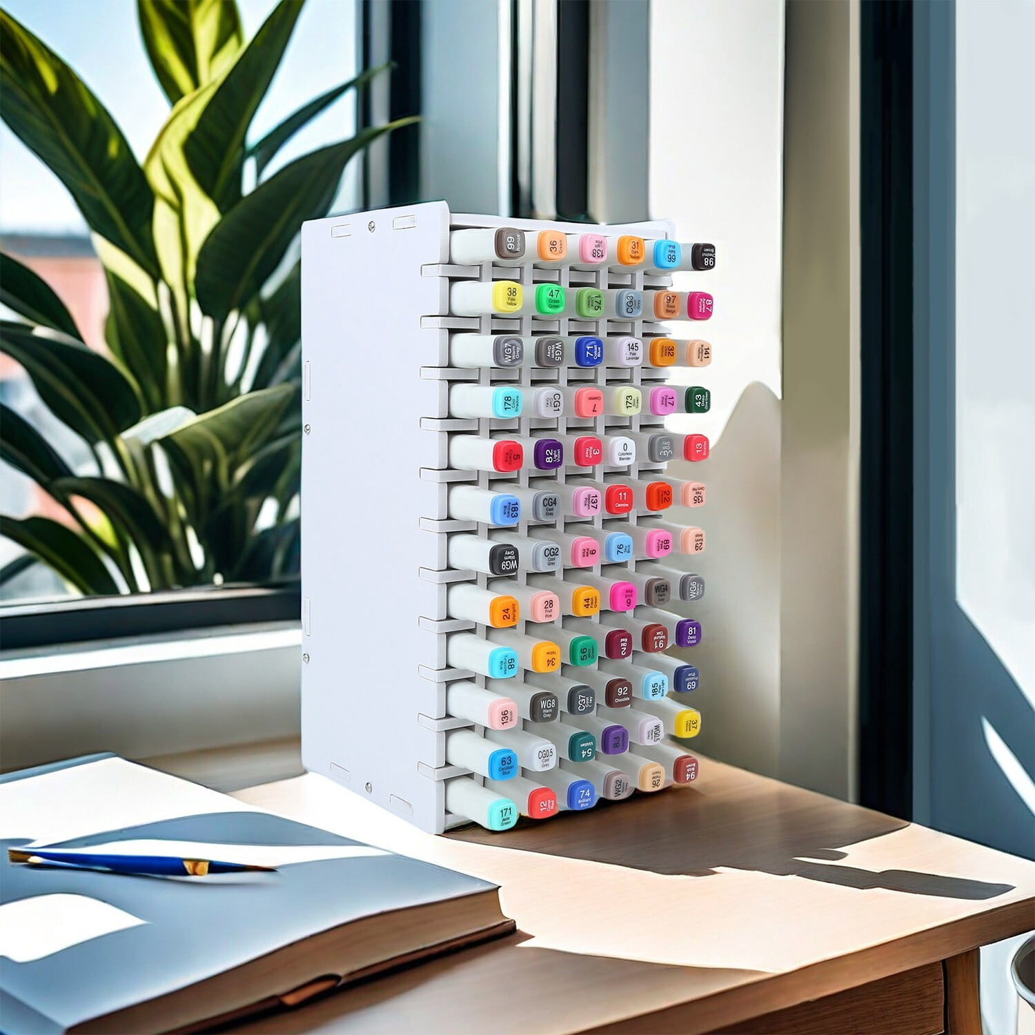 Venoro 120 Hole Artist Marker Storage Case - Portable Shell Organizer with Dividers