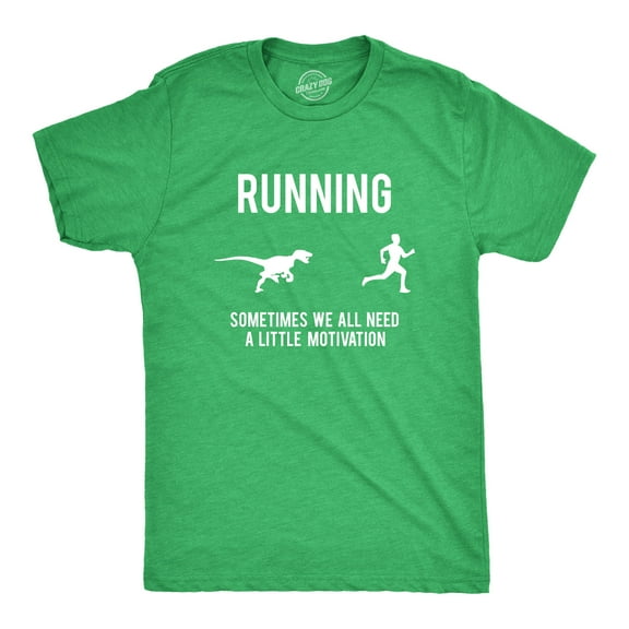 Mens Running Motivation Raptor Chase T Shirt Funny Dinosaur Tee Nerdy Graphic Graphic Tees
