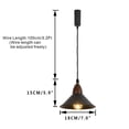 thumbnail image 5 of FSLiving Adjustable Height J-Type Track Pendangt Light with E26 Walnut Base & Black Metal Shade 7",Vintage Lamp for Home Kitchen Farmhouse,Customizable - 1 Light, 5 of 8