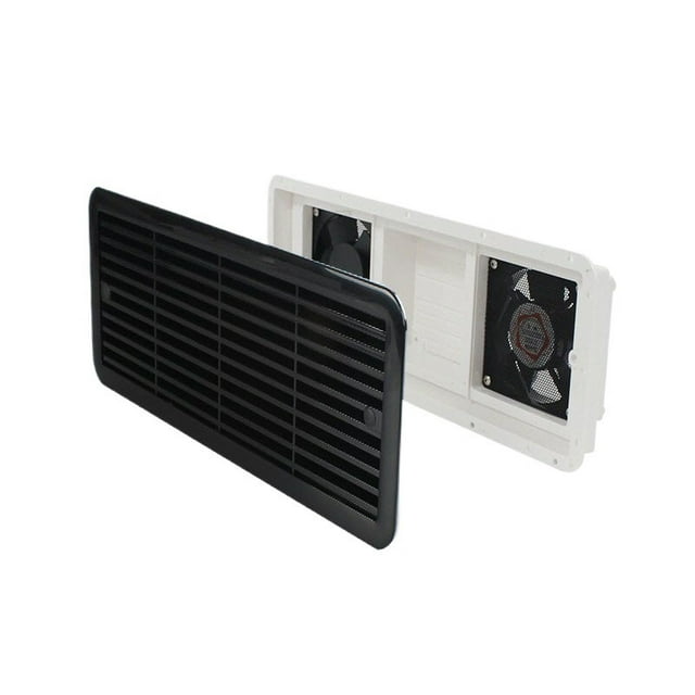 12 VDC Exhaust and Intake Dual Fans Outlet Bi-Directional Dust Proof Side Ventilation Fan