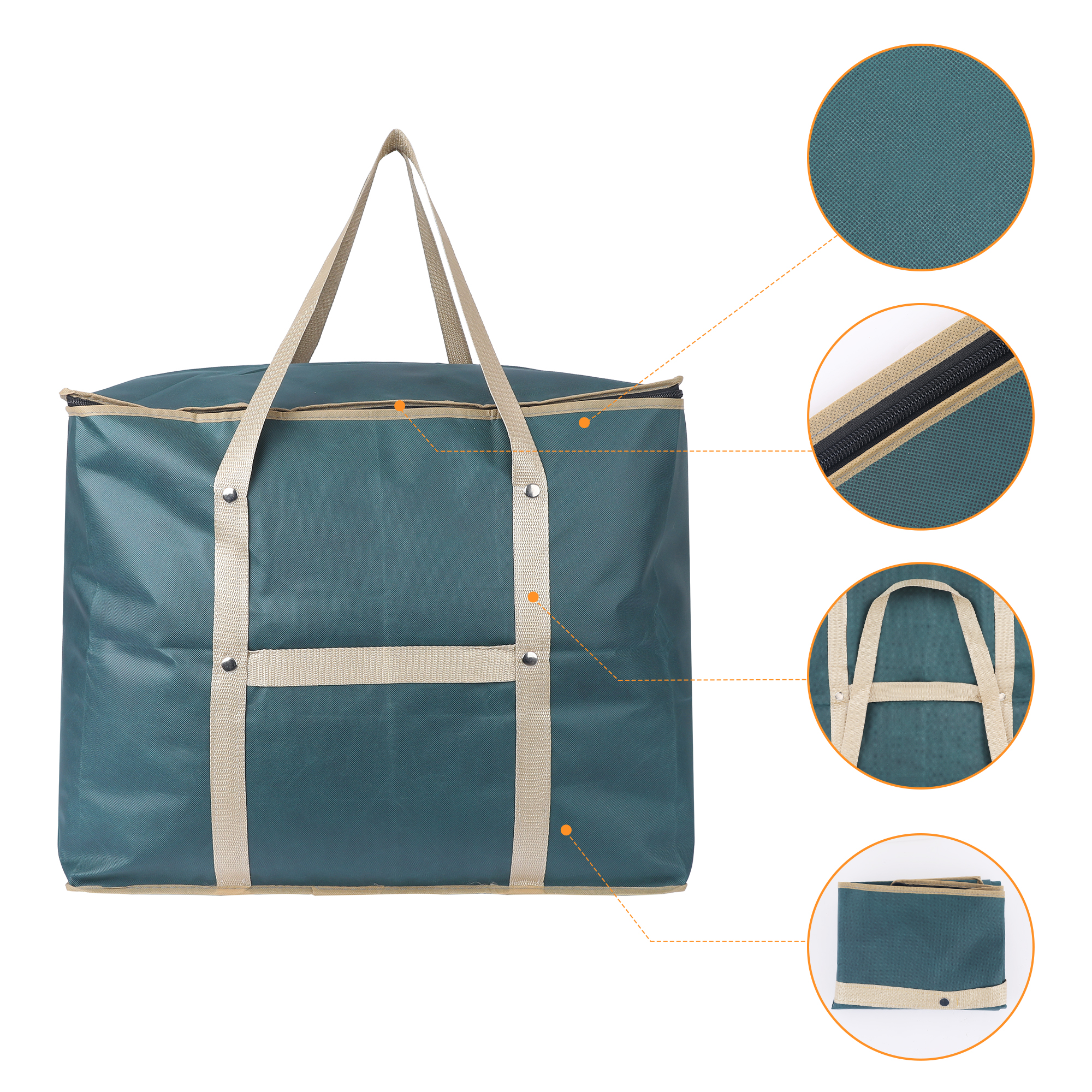 Unique Bargains 1 Pack Clothes Storage Bags Moving Bags Army Green 24*20*16in