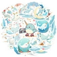 thumbnail image 2 of 35pcs PVC Kids Stickers Ocean Animal Stationery Stickers Narwhal Teacher Reward Stickers for Luggage Phone Laptop, 2 of 9
