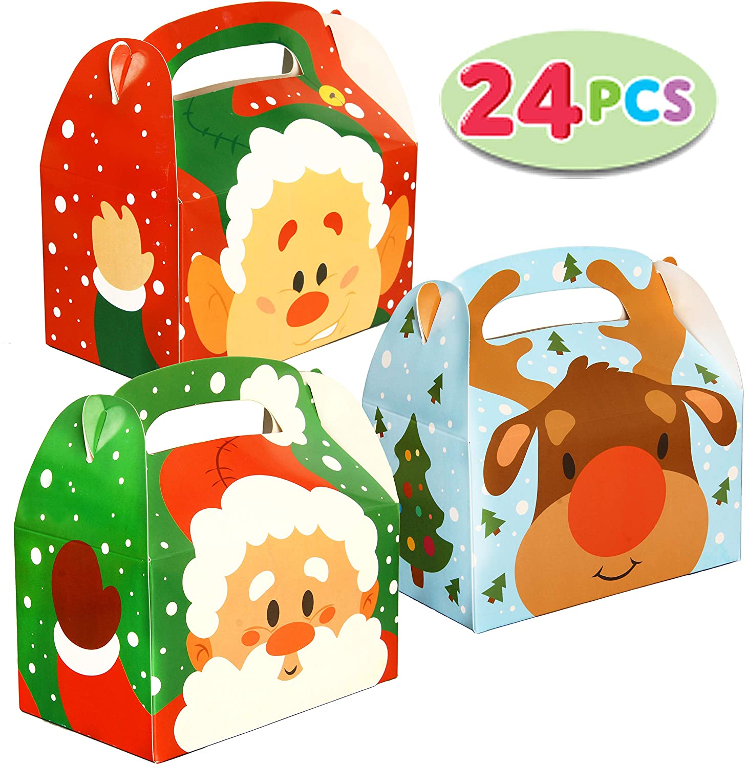 Pastries JOYIN 24 PCs 3D Christmas House Cardboard Treat Boxes for Holiday Treats Cupcakes Brownies Donuts Gift-Giving Goody. 6x 6x3.5 Cookies Goodie